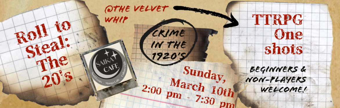 "ROLL TO STEAL: The 20's" TTRPG one-shots