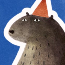 Text that reads: "I Want My Hat Back" with an illustration of a whimsical woodland hat resting on a friendly animal.