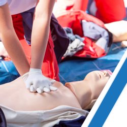 Performing CPR on a manikin