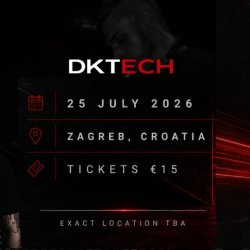Groove Protocol XXL: 26 Hours with DKTech, 25 July 2026 in Zagreb. Tickets €15.