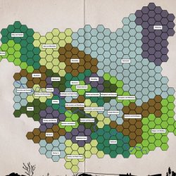 A map of Leeds, made up hexagonal shapes