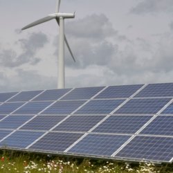A view of Westmill Wind Farm & Solar Park