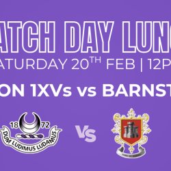 Match Day Lunch - Clifton 1st XV v Barnstaple