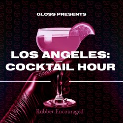 Latex gloved hand holding a cocktail glass