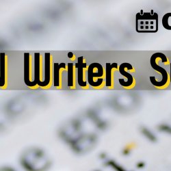 Banner for the SBWN Writers Summit on October 30th; featuring a close-up image of a cv as a background, and the SBWN logo on the bottom left. The title reads: SBWN Writers Summit; A day long event all