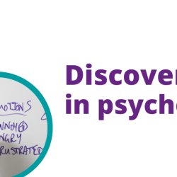 Photos of NHS psychologists sitting in a circle, advertising the event