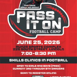 Free - Pass It On Sports Football Camp For Girls and Boys Entering 3rd-8th Grade in the Fall of 2026
