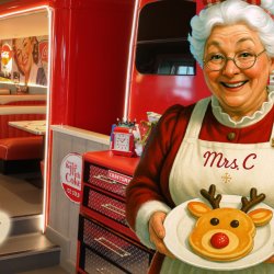 Breakfast with Mrs Claus on the Coca-Cola Truck at Billy Bob's Myerscough