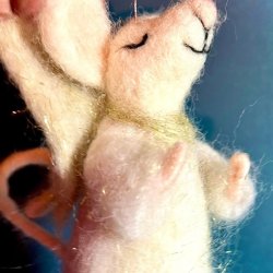 Needle felted Angel Mouse