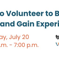 How to volunteer to gain skills and experience On Monday July 20, 2026 from 6.0pm to 7.0pm