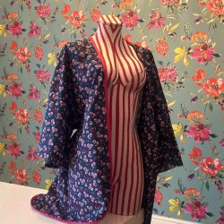 A floral kimono on a mannequin