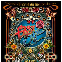 Colorful concert poster promoting Easy Jim's two-night Halloween performances at the Sherbino Theater in Ridgway, Colorado.