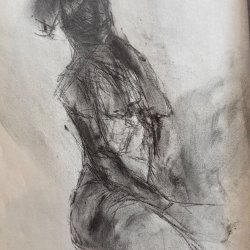 Charcoal Drawing by Katina Solano