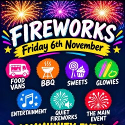 Poster for Fireworks on 7th November at Southwater Sports Club