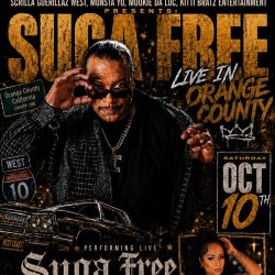 flyer promoting the event suga free live