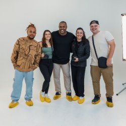 Group of four smiling adults