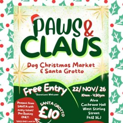 Join us at Groom Team Scotland for a Doggy Christmas market! With lots of stalls with Christine’s goodies for dogs and their humans ! Book in with SANTA to get your doggies picture taken!