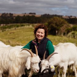 Join Scottish Cashmere Farmer Jillian Mcewan and her herd of adorable Cashmere Goats at Lunan Bay Farm for our Cashmere Goat Therapy Retreat