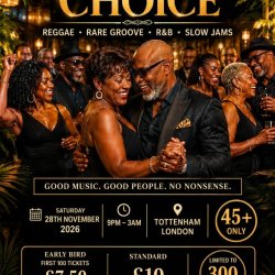 Reggae • Rare Groove • R&B • Slow Jams It's time to get together with good people and enjoy the music we know and love. People's Choice is a night created especially for the 45+ crowd – bringing toget