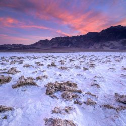 Devils Golf Course under a pink sky