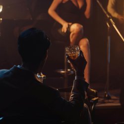 Man watching Jazz performance