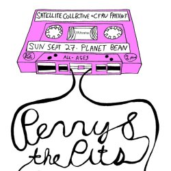 Cassette tape unraveling to reveal Penny and the Pits live at Planet Bean in downtown Guelph. Sunday September 27 at 2pm. All-ages event. $15.