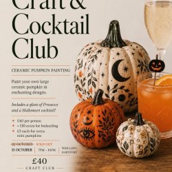 CRAFT AND COCKTAIL CLUB- CERAMIC PUMPKIN PAINTING