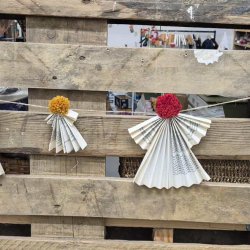 Recycled Book Angel Garland