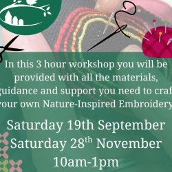 Embroidery Inspired by Nature Workshop (free as part of Heritage Week)