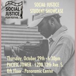 Poster for the Social Justice Student Showcase