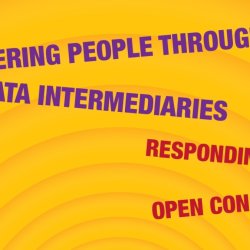 Blue meanies shouting about Empowering people through data intermediaries consultation