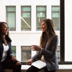 Two colleagues talking
