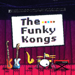 The Funky Kongs Pixel Art by Fiadh Mór for their 27th of September Gig in the Wee Bar
