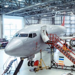 Photo of the Emulation Zone featuring a Boeing 737 Classic as a training aid.