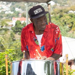 Man playing the steelpan