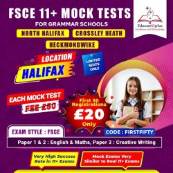 @HALIFAX CENTRE- 11+ TEST- FOR NORTH HALIFAX/ CROSSLEY HEATH/ HECKMONDWIKE SCHOOLS - 09 AUGUST 2026 (2:30 PM-5:00 PM)