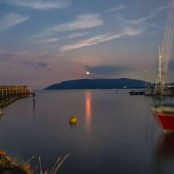 Porlock Weir at night on a high spring tide, Exmoor National Park - Photo credit to Shaun Davey