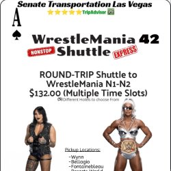 Round-Trip Shuttle to WrestleMania 42 (Night 1) ♠️Las Vegas (Allegiant Stadium)