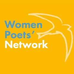 Women Poets' Network logo - blue, yellow and white