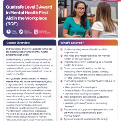 Level 3 Award in Mental Health First Aid in the Workplace 2 Day