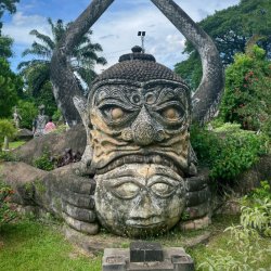 Sculpture located in Buddha Park (Xieng Khuan) in Vientiane, Laos