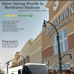 Silver Spring, Maryland Round🎤Trip Shuttle to Northwest Stadium🏈(FedEX Field)