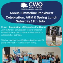 Annual Emmeline Pankhurst Celebration, AGM & Spring Lunch