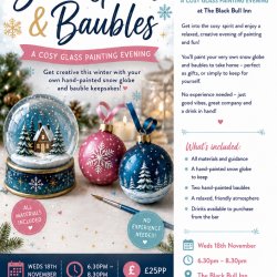 Snow globes & baubles at The Black Bull Inn