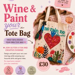 🍷 Wine & Paint Your Tote Bag at The Glasgow Art Club 🎨