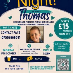 Quiz Night For Thomas