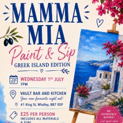 Sip and paint - Mama mia Greek island edition