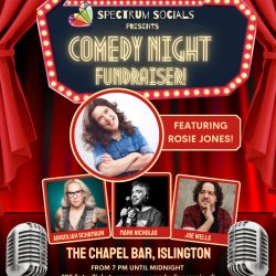comedy night flyer, featuring Rosie Jones