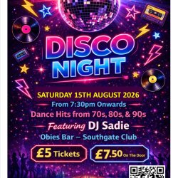 Disco Night - 70's, 80's and 90's with DJ Sadie