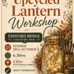 Upcycled glow - bottle and jar lantern workshop at Edisford Bridge Country Pub